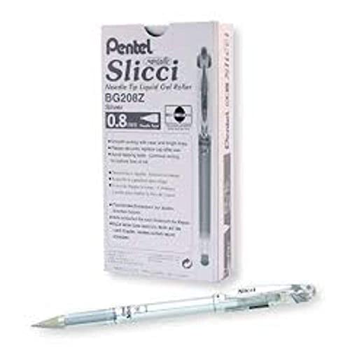 Pentel Slicci Metallic Gel Pen Silver (BG208-Z)