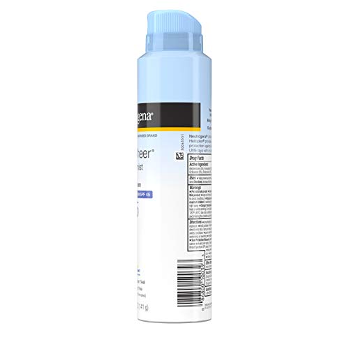 Neutrogena Ultra Sheer Body Mist Sunscreen Spray Broad Spectrum SPF 45 Lightweight NonGreasy Water Resistant OilFree NonComedogenic UVAUVB Sunscreen Mist 5 oz, (Pack of 3)