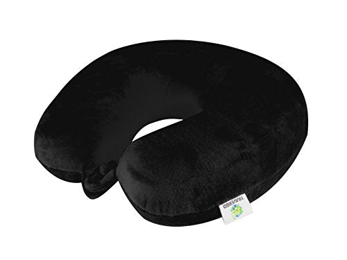 Go Green Power Memory Foam Travel Neck Pillow Plush Covering