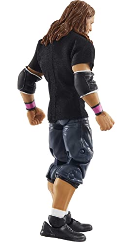 WWE Bret “Hit Man” Hart Wrestlemania Action Figure with Entrance Shirt & Vince McMahon Build-A-Figure Pieces, 6-in Posable Collectible Gift for WWE Fans Ages 8 Years Old & Up