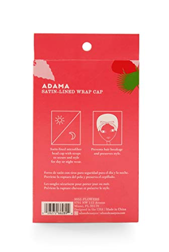 ADAMA Satin Lined Wrap Cap, Prevents Breakage and Preserves Style, Satin Lined, Comfortable Elastic Headband, Machine Wash