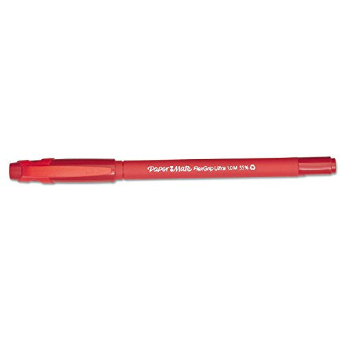Paper Mate 9620131 Flexgrip Ultra Ballpoint Stick Pen, Red Ink, Medium, Dozen