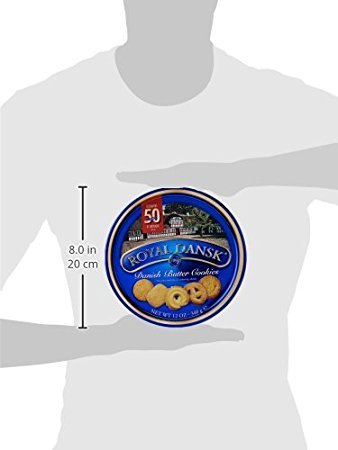 Royal Dansk 81997 Danish Butter Cookies (Pack of 6), Blue Flat Display, Reusable Classic Tin Filled, Made of Real Butter, No Preservatives or Coloring Added, Net Weight 12 Ounce (340 gr)