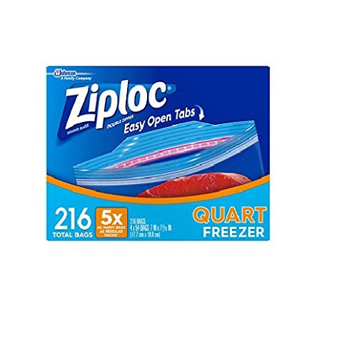 Ziploc Double Zipper Freezer Bags - Quart - 4/54 ct. [216 BAGS]