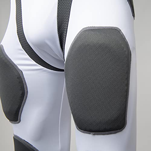 CHAMPRO Man-Up 7-Pad Integrated Youth Football Girdle with Built-in Hip, Thigh, Knee, and Tail Pads
