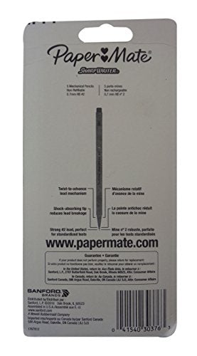 Papermate 3037631PP SharpWriter Mechanical Pencils, Twistable Tip, 0.7 Mm, 6 Blisters of 6 Pencils, Total 36 Pencils