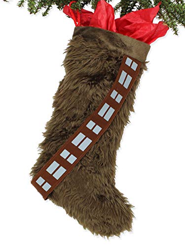 Kurt Adler Star Wars Chewbacca Stocking, 15-inch Height, Multicolor, Polyester, 1 Count, Hanging