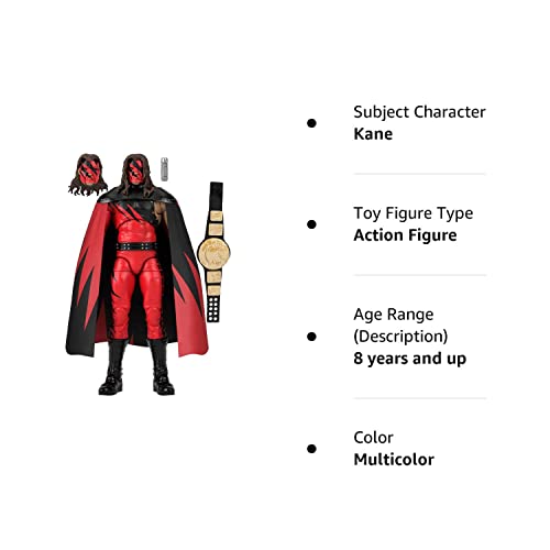 WWE Ultimate Edition Kane Action Figure, 6-inch Collectible with Interchangeable Head, Swappable Hands & Entrance Cape for Ages 8 Years Old & Up