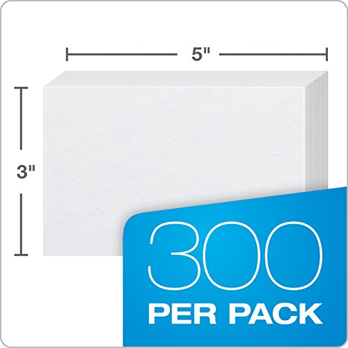 Oxford 3 X 5 Inches Blank Ruled Index Card, 300 Count, White (10013)