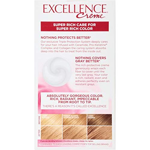 Excellence Creme Pro - Keratine # 8 Medium Blonde - Natural by L'Oreal for Unisex - 1 Application Hair Color