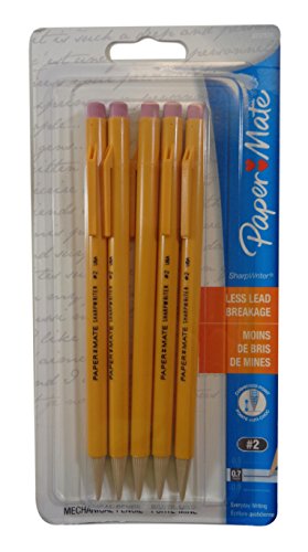 Papermate 3037631PP SharpWriter Mechanical Pencils, Twistable Tip, 0.7 Mm, 6 Blisters of 6 Pencils, Total 36 Pencils