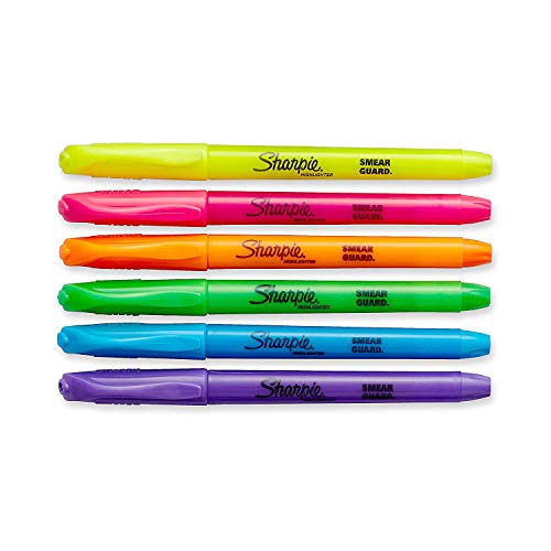 Sharpie 27145 Pocket Highlighters, Chisel Tip, Assorted Colors, 12-Count - 5 Pack