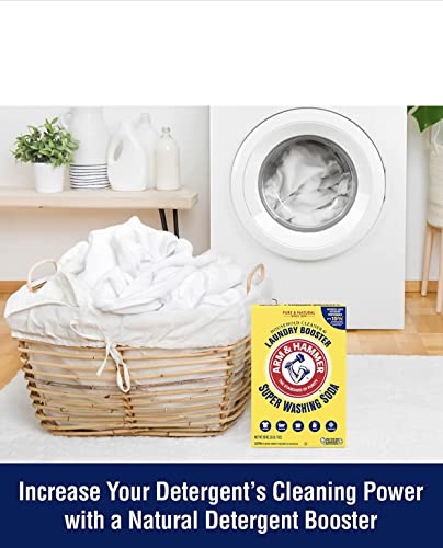 Arm & Hammer Natural Detergent Booster and freshener Super Washing Soda Detergent Booster & Household Cleaner, 55 oz