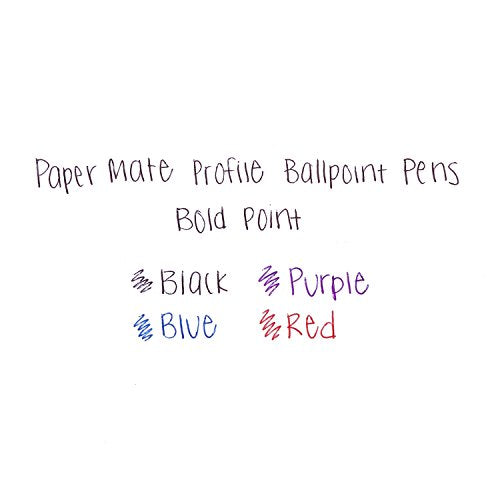 Paper Mate Profile Retractable Ballpoint Pens, Bold Point, Assorted Colors, 4 Pack