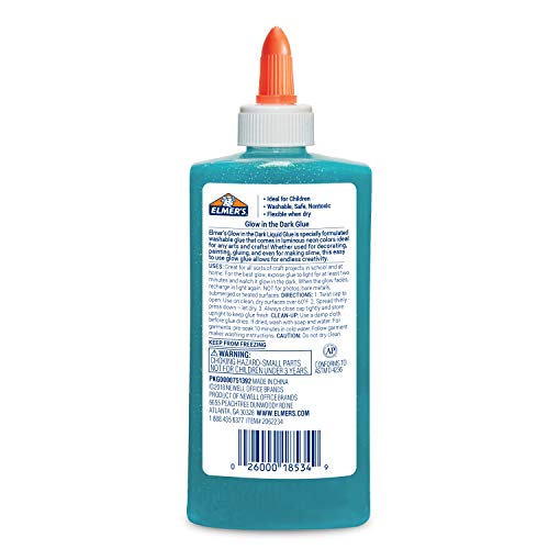 Elmer's Magical Liquid Slime Activator (9 fluid ounces) and Elmer's Glow in the Dark Liquid Glue, Great for Making Slime, Washable, Assorted Colors