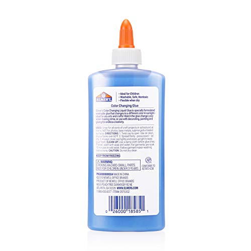 Elmer's Color Changing Liquid Glue, Great for Making Slime, Washable
