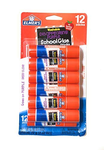Elmer's174; Washable Glue Sticks Disappearing Purple - 12ct LIGHT CLEAR