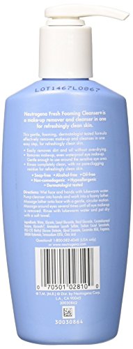 Neutrogena Fresh Foaming Facial Cleanser & Makeup Remover with Glycerin, Oil-, Soap- & Alcohol-Free Daily Face Wash Removes Dirt, Oil & Waterproof Makeup, Non-Comedogenic & Hypoallergenic, 6.7 fl. oz (Pack of 2)