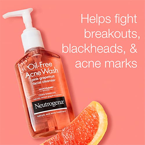 Neutrogena Oil-Free Acne Wash Facial Cleanser, Pink Grapefruit, 6 Ounce