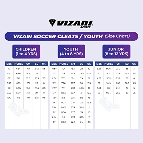 Vizari Kids Teramo FG Soccer Cleats | Shoes for Boys and Girls | for Firm or Hard Surfaces