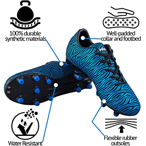 Vizari Kids Teramo FG Soccer Cleats | Shoes for Boys and Girls | for Firm or Hard Surfaces