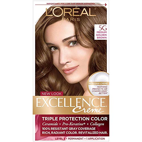 L'Oreal Excellence #5G Medium Gold Brown Hair Color, 1 ct