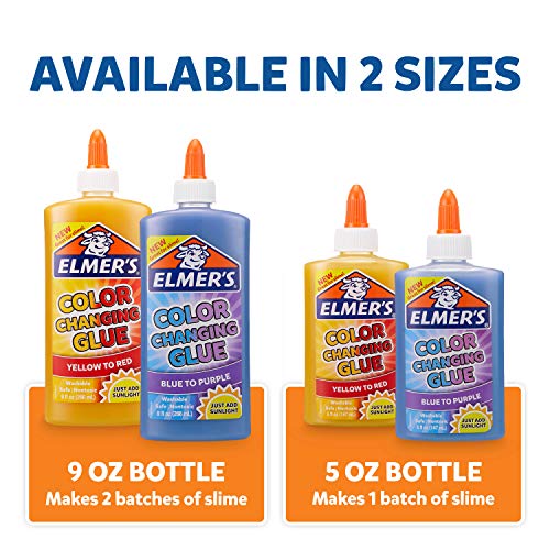 Elmer's Color Changing Liquid Glue, Great for Making Slime, Washable
