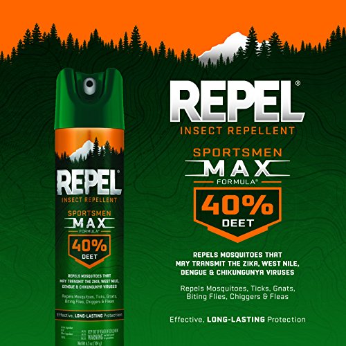 Repel Insect Repellent Sportsman Max Formula (2 Count), Repel Mosquitoes Ticks and Gnats, Long-Lasting Protection, 40% DEET (Aerosol Spray) 6.5 fl Ounce