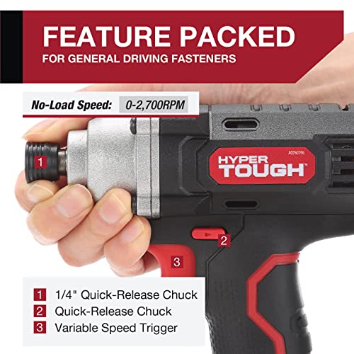 20V Max Lithium-ion Cordless Impact Driver, 1/4 inch Quick Release Chuck with 1.5Ah Lithium-ion Battery & Charger, Bit Holder & LED Light