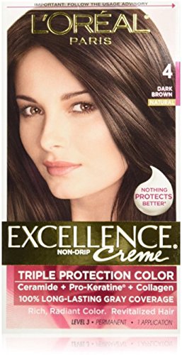 L'Oreal Paris Excellence Triple Protection Permanent Hair Color Creme, Dark Brown [4] 1 ea