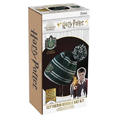 Hero Collector Slytherin Hogwarts House Beanie Hat Kit | Harry Potter Wizarding World Knitting Kits