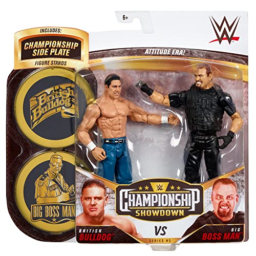 WWE British Bulldog vs Big Boss Man Championship Showdown 2 Pack 6 in Action Figures High Flyers Battle Pack for Ages 6 Years Old and Up