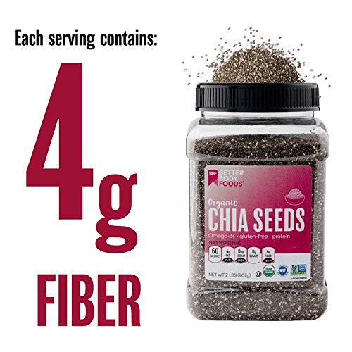 BetterBody Foods Organic Chia Seeds with Omega-3, Non-GMO (2 lbs.) (2 pack)