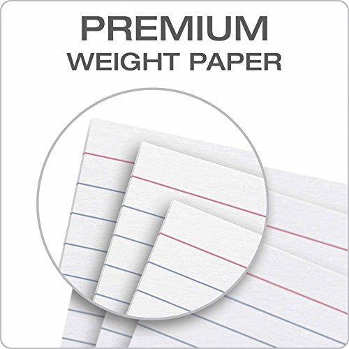 White Ruled Index Cards, 1,000 Cards, 10 Packs of 100 (3" x 5")