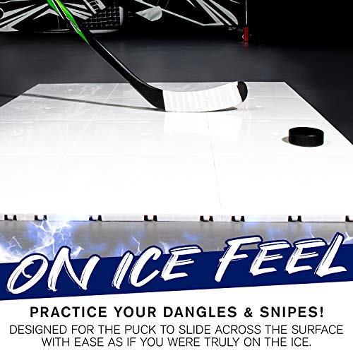 Franklin Sports Synthetic Ice Hockey Shooting Pad - Fake Ice Dryland Tiles for Shot Training + Stick Handling Skills Practice - Off Ice Hockey Training Equipment - 4' x 3'