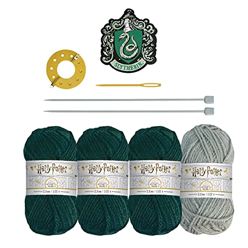 Hero Collector Slytherin Hogwarts House Beanie Hat Kit | Harry Potter Wizarding World Knitting Kits