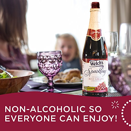 Welch's Sparkling Red Grape Juice Cocktail, Non-Alcoholic, 25.4 Ounce (Pack of 6)